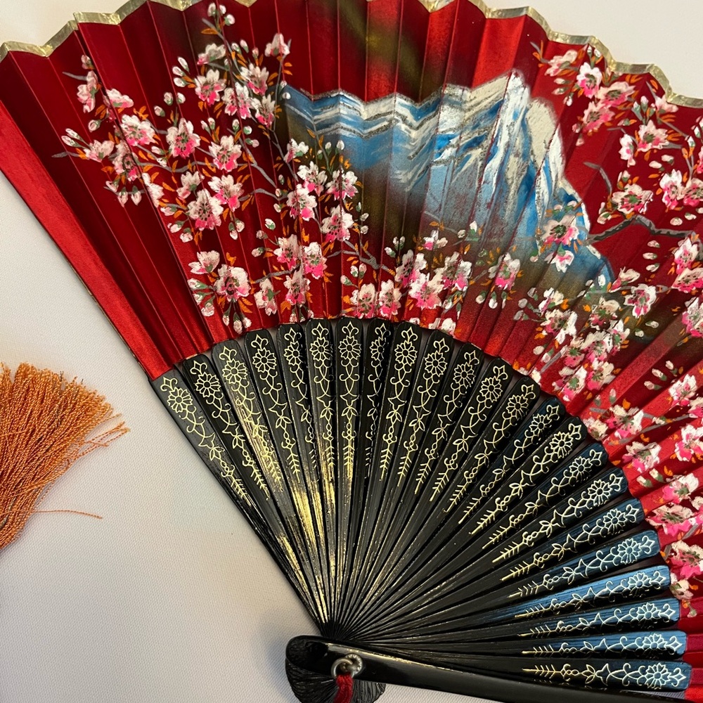 Red Vintage Hand Fan